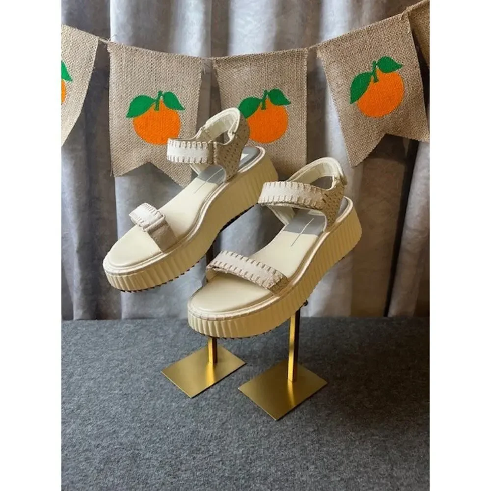 Dolce Vita Debra Ivory Suede Women’s Sandals size 8 Comfortable! NWB - Picture 2 of 8